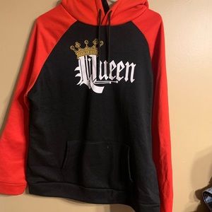 Black white gold red Queen Hoodie